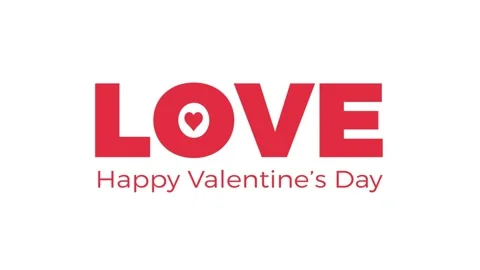 Valentine's day, text composition. Animated illustration with word Love and h Stock Footage 146002247