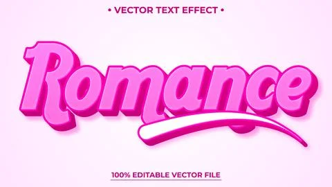 Valentines day text effect, editable three dimension text style Stock Illustration