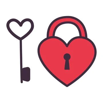 Valentines day traditional decoration. Illustrations in cartoon style. Heart Stock Illustration