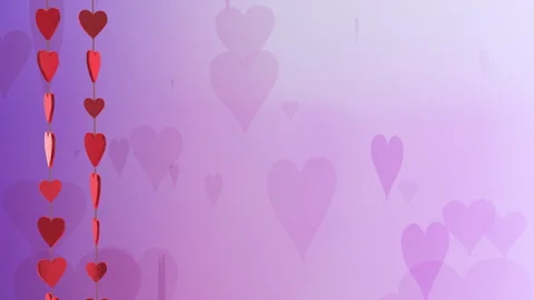 Valentines Day Two Strings of Spinning Hearts Border Loop 库存影片 260720010