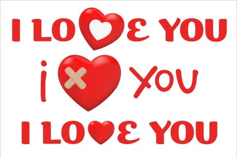 Valentines day type text Stock Illustration
