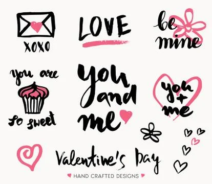 Valentine's Day Typographic Designs Illustrazione stock