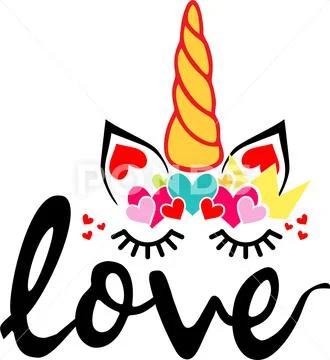 Valentines Day Unicorn, Yellow Horned Stock Illustration