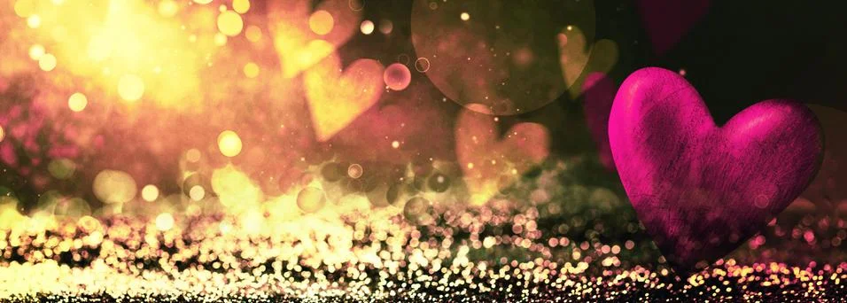 Valentines day. Valentines background with table and bokeh. Love red backgrou Stock Photos