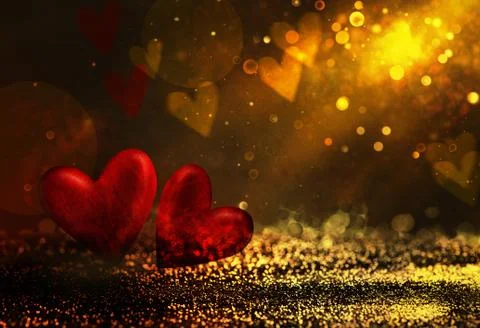 Valentines day. Valentines background with table and bokeh. Love red backgrou Stock Photos