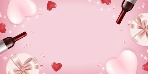 Valentines day vector banner template. Happy valentines day greeting typography Stock Illustration