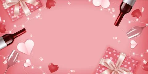 Valentines day vector banner template. Happy valentines day greeting typography Stock Illustration