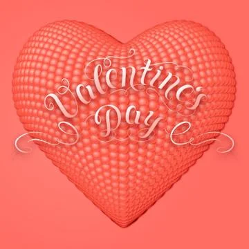 Valentine's Day vector card. Elegant volumetric heart composed from small pea Illustrazione stock