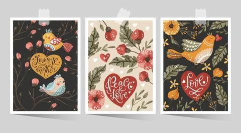 Valentines day vector card. Stock Illustration