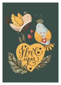 Valentines day vector card. Stock Illustration