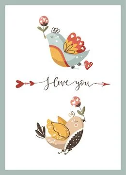 Valentines day vector card. Stock Illustration