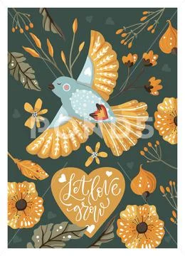 Valentines day vector card. Stock Illustration