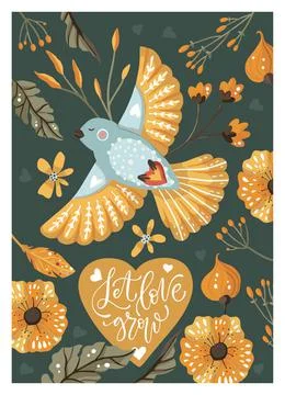 Valentines day vector card. Stock Illustration