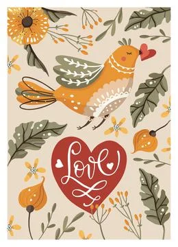 Valentines day vector card. Stock Illustration