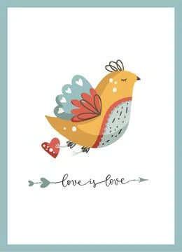 Valentines day vector card. Stock Illustration
