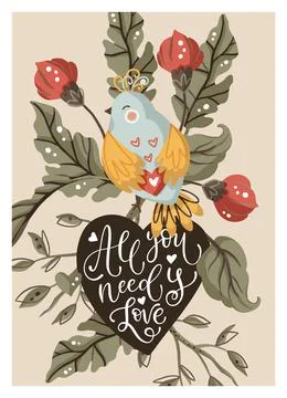 Valentines day vector card. Stock Illustration