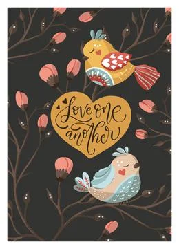 Valentines day vector card. Stock Illustration