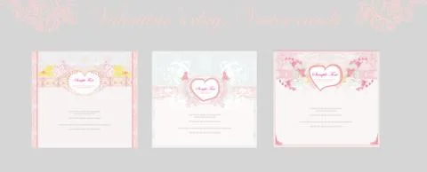 Valentine's day. vector cards set Stock Illustration