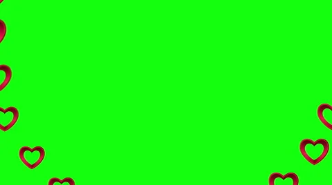 Valentines day vector with heart pattern on green background Stock Footage 45374246