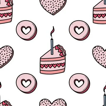 Valentines day vector seamless pattern Stock Illustration