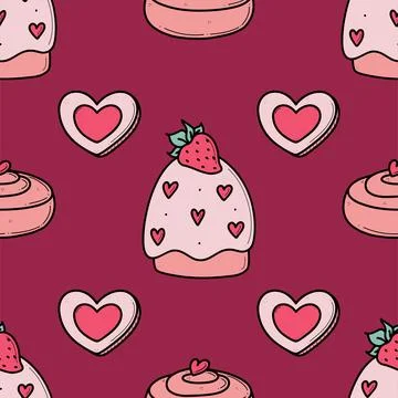 Valentines day vector seamless pattern Stock Illustration