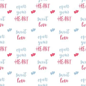 Valentines day vector seamless pattern Stock Illustration