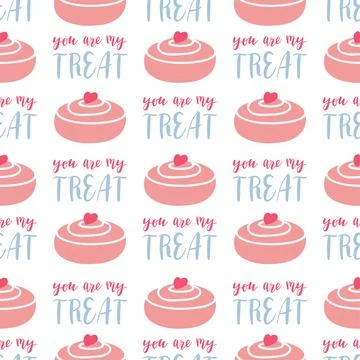 Valentines day vector seamless pattern Stock Illustration