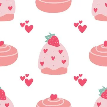 Valentines day vector seamless pattern Stock Illustration