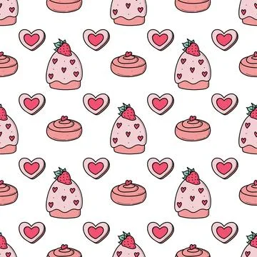 Valentines day vector seamless pattern Stock Illustration