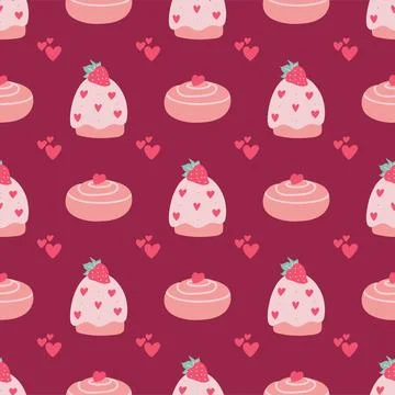 Valentines day vector seamless pattern Stock Illustration