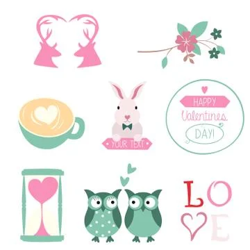 Valentines Day Vector Set Stock Illustration