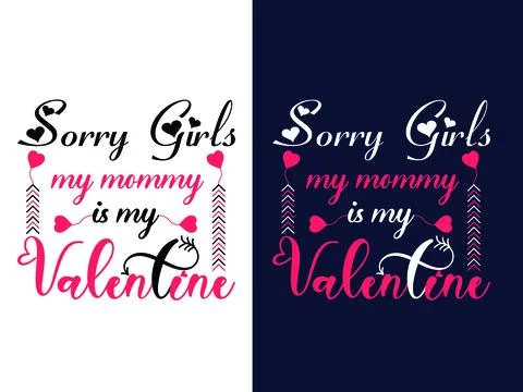 Valentine's day vector tshirt design free downdoad Stock Illustration