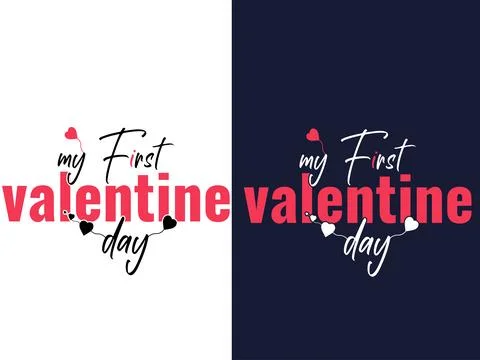 Valentine's day vector tshirt design free downdoad Stock Illustration