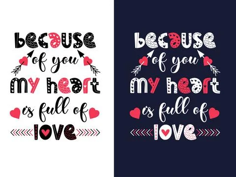 Valentine's day vector tshirt design free downdoad Stock Illustration