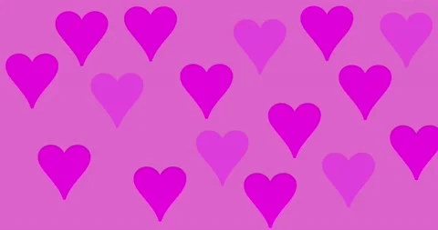 Valentine's day video background cute pink wiggling hearts Stock Footage 170058305