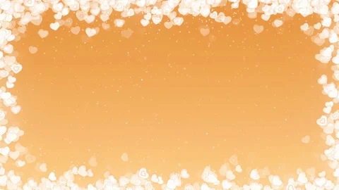 Valentines Day Video Frame with Flying Hearts on Gold Background. Stock Footage 71612974
