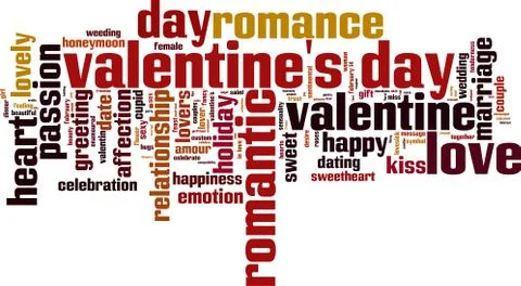 Valentine's day word cloud Stock Illustration