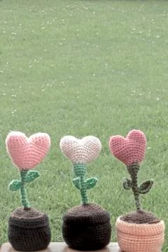 Valentines decorationsflower hearts Stock Photos