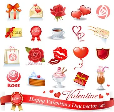 Valentines design elements Stock Illustration