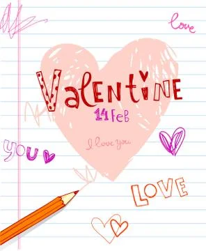 Valentine's doodles. Stock Illustration