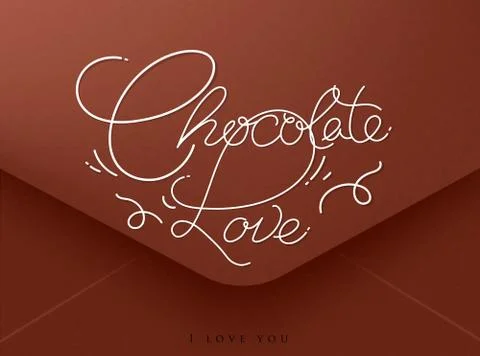 Valentines envelope chocolate Stock Illustration