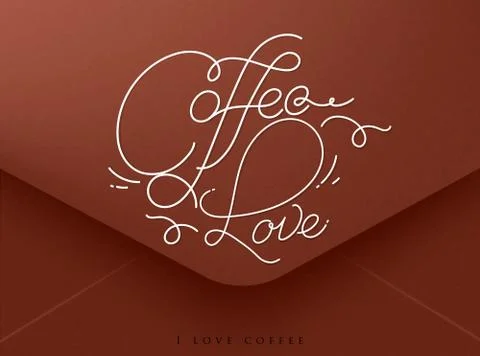 Valentines envelope coffee Stock Illustration