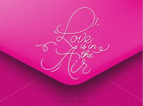 Valentines envelope pink Stock Illustration