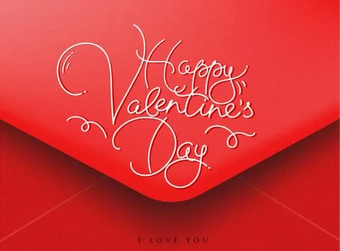 Valentines envelope red Stock Illustration