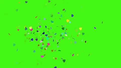 Valentines Floating Multi Color Hearts Seamless Loop Green Motion Background Stock Footage 100811700