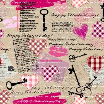 Valentines grunge pattern. Stock Illustration