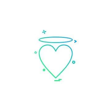 Valentine's heart angle icon vector design Stock Illustration