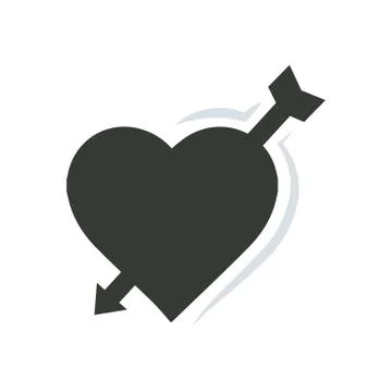 Valentines heart arrow Illustrazione stock