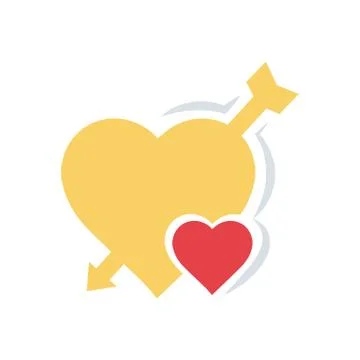 Valentines heart mini arrow flat Stock Illustration
