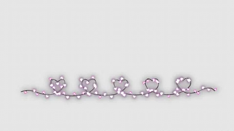 Valentine's Heart Shape Lights String Overlay 库存影片 348037133